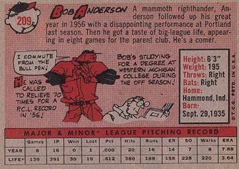 Bob Anderson  baseball card collectible - Main Image 2