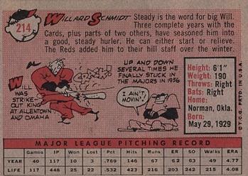 Willard Schmidt  baseball card collectible - Main Image 2