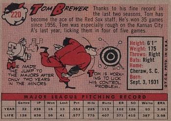 Tom Brewer  baseball card collectible - Main Image 2