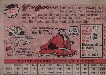 Tom Gorman  baseball card collectible - Main Image 2
