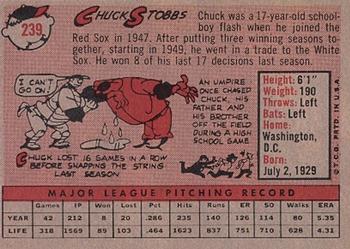 Chuck Stobbs  baseball card collectible - Main Image 2