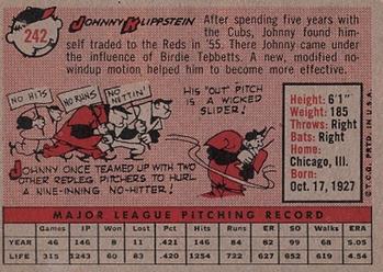 Johnny Klippstein  baseball card collectible - Main Image 2