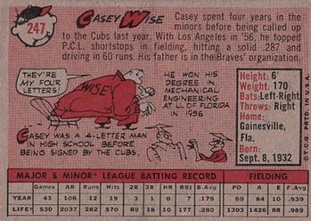 Casey Wise  baseball card collectible - Main Image 2
