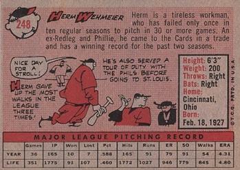 Herm Wehmeier  baseball card collectible - Main Image 2