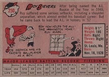 Roy Sievers  baseball card collectible - Main Image 2