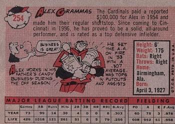 Alex Grammas  baseball card collectible - Main Image 2