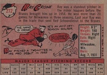 Ray Crone  baseball card collectible - Main Image 2