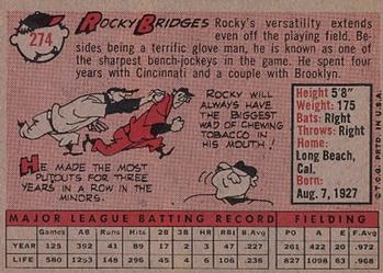 Rocky Bridges  baseball card collectible - Main Image 2