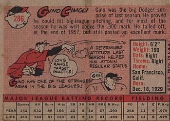 Gino Cimoli  baseball card collectible - Main Image 2