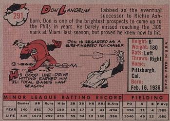 Don Landrum  baseball card collectible - Main Image 2
