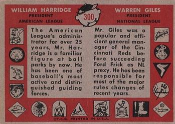 League Presidents (William Harridge / Warren Giles)  baseball card collectible - Main Image 2