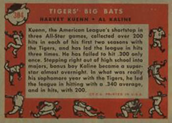Tigers’ Big Bats (Harvey Kuenn / Al Kaline)  baseball card collectible - Main Image 2
