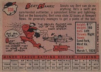 Bert Hamric  baseball card collectible - Main Image 2