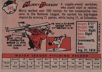 Murry Dickson  baseball card collectible - Main Image 2