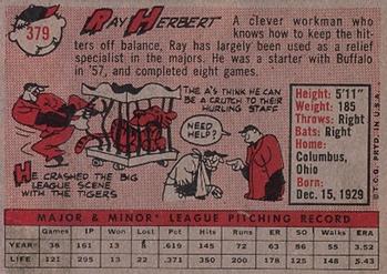 Ray Herbert  baseball card collectible - Main Image 2