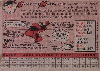 Charley Maxwell  baseball card collectible - Main Image 2