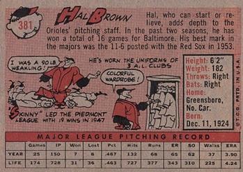 Hal Brown  baseball card collectible - Main Image 2