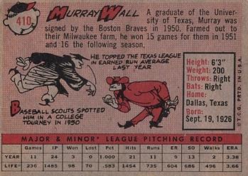 Murray Wall  baseball card collectible - Main Image 2