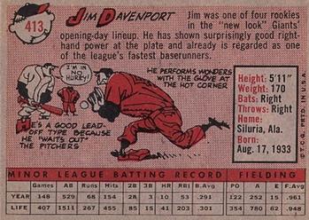 Jim Davenport  baseball card collectible - Main Image 2
