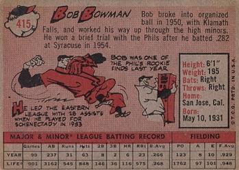 Bob Bowman  baseball card collectible - Main Image 2