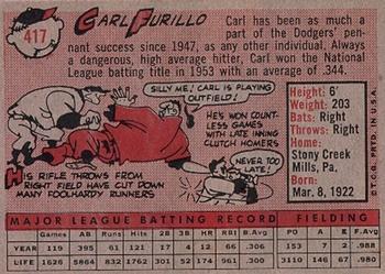 Carl Furillo  baseball card collectible - Main Image 2