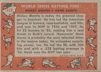 World Series Batting Foes (Mickey Mantle / Hank Aaron)  baseball card collectible - Main Image 2