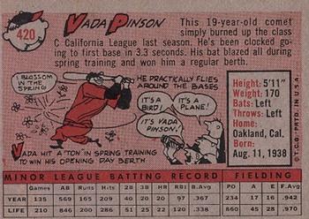 Vada Pinson  baseball card collectible - Main Image 2