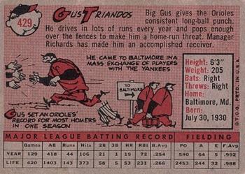 Gus Triandos  baseball card collectible - Main Image 2