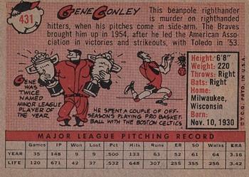 Gene Conley  baseball card collectible - Main Image 2