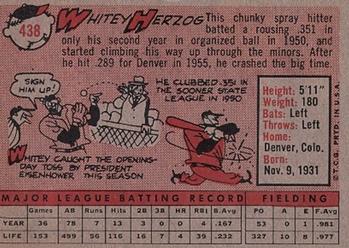 Whitey Herzog  baseball card collectible - Main Image 2
