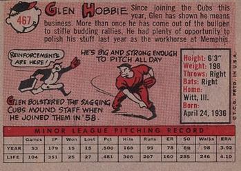 Glen Hobbie  baseball card collectible - Main Image 2