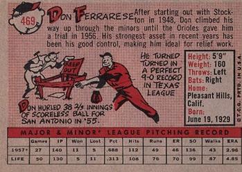 Don Ferrarese  baseball card collectible - Main Image 2