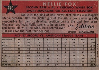 Nellie Fox  baseball card collectible - Main Image 2