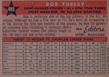 Bob Turley  baseball card collectible - Main Image 2