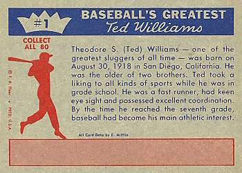 Ted Williams  baseball card collectible - Main Image 2