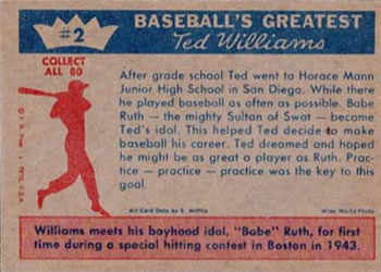 Ted Williams / Babe Ruth  baseball card collectible - Main Image 2