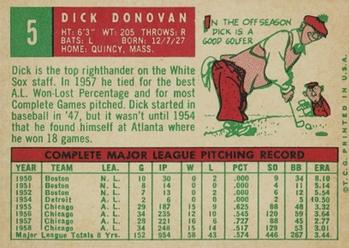 Dick Donovan  baseball card collectible - Main Image 2