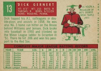 Dick Gernert  baseball card collectible - Main Image 2