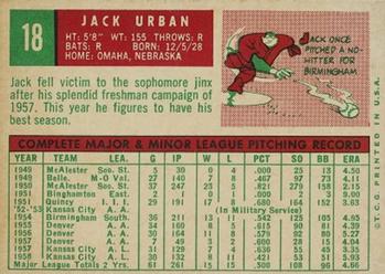Jack Urban  baseball card collectible - Main Image 2