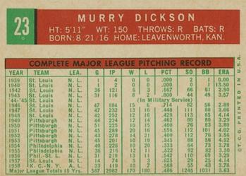 Murry Dickson  baseball card collectible - Main Image 2