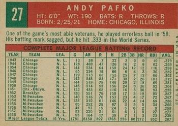 Andy Pafko  baseball card collectible - Main Image 2