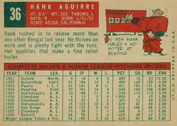 Hank Aguirre  baseball card collectible - Main Image 2