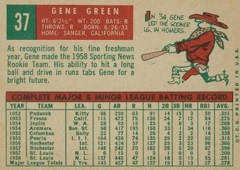 Gene Green  baseball card collectible - Main Image 2