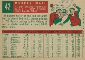Murray Wall  baseball card collectible - Main Image 2