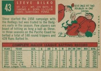 Steve Bilko  baseball card collectible - Main Image 2