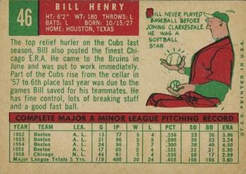 Bill Henry  baseball card collectible - Main Image 2