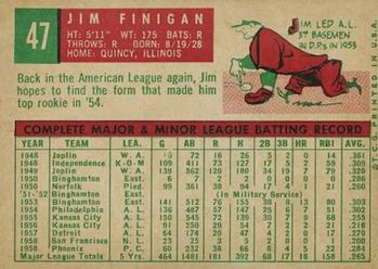 Jim Finigan  baseball card collectible - Main Image 2