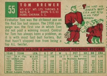 Tom Brewer  baseball card collectible - Main Image 2