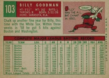 Billy Goodman  baseball card collectible - Main Image 2