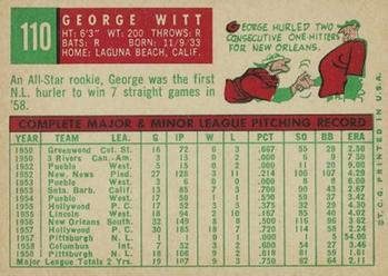 George Witt  baseball card collectible - Main Image 2